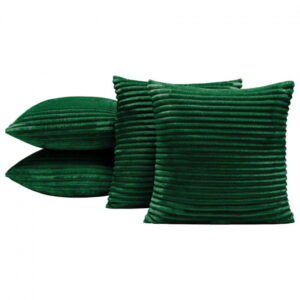 Kit 4 Capas De Almofadas Decorativas para Sofá 45x45cm Flannel Bariloche Verde